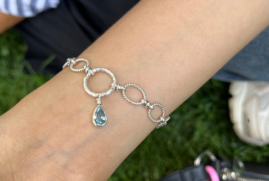 Blue Topaz & Sterling Silver Bracelet
